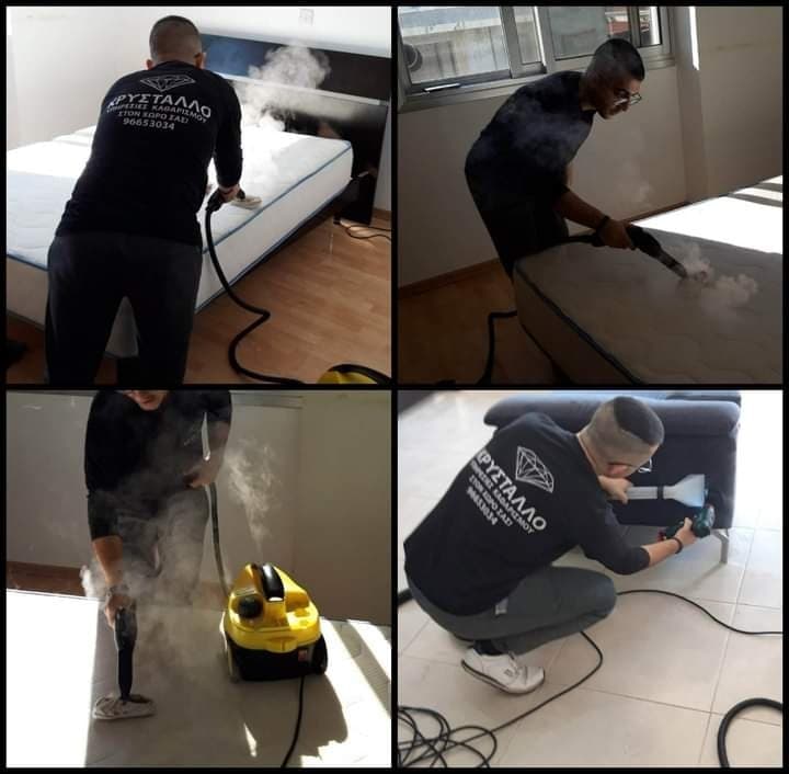 Βιολογικός καθαρισμός καναπέ στον χώρο του πελάτη